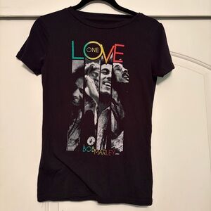 Black Bob Marley Graphic T-Shirt